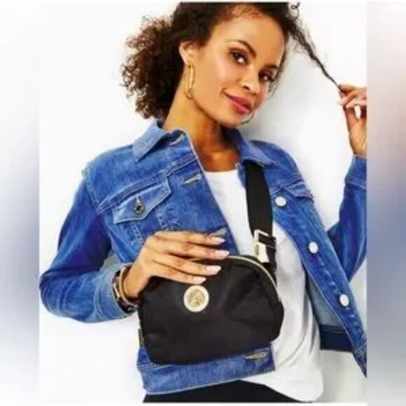 NEW LILLY PULITZER JEANIE BELT BAG ~ ONYX BLACK ~ Color no longer available! - Picture 1 of 7